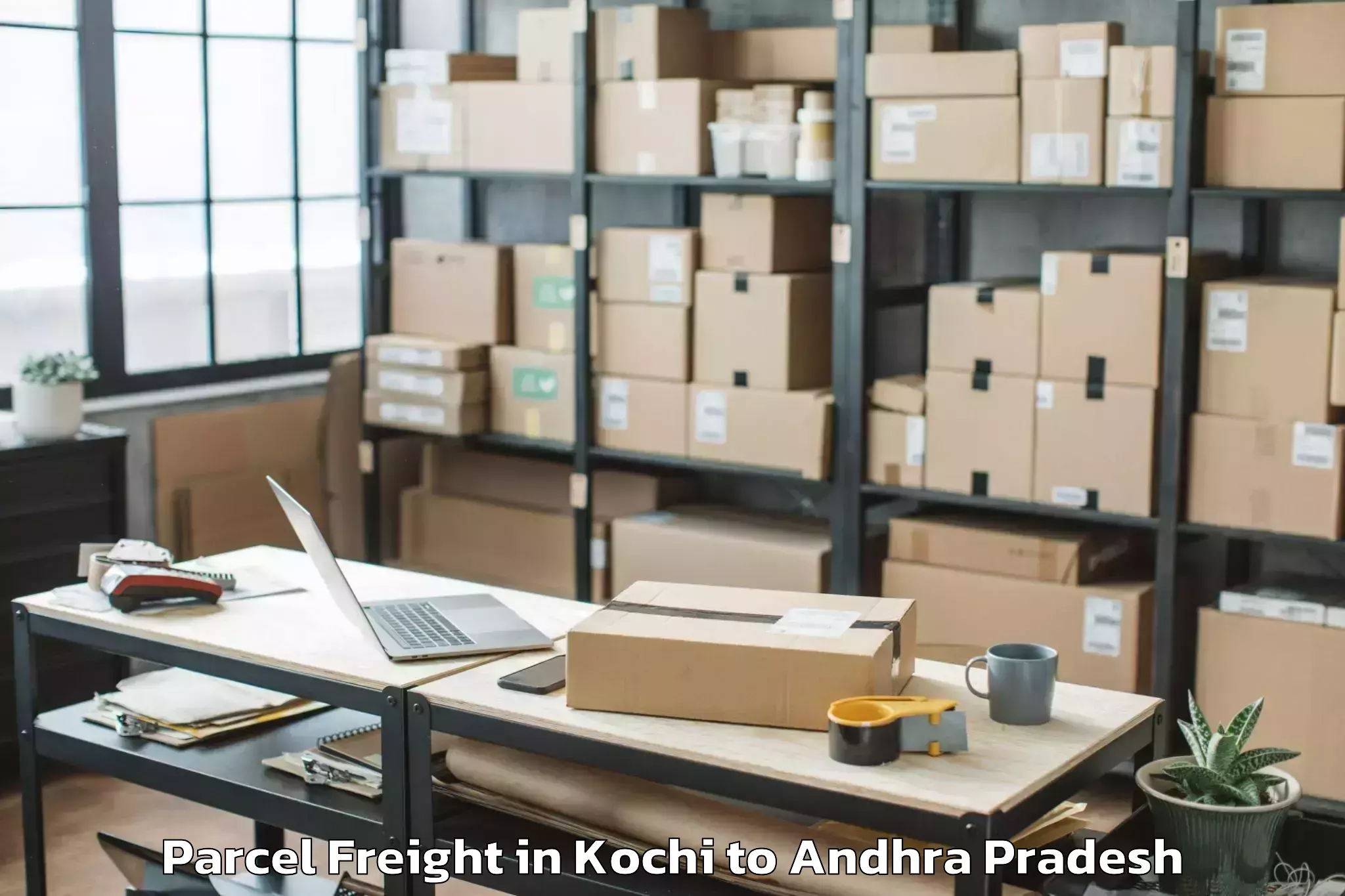 Easy Kochi to Nidamarru Parcel Freight Booking